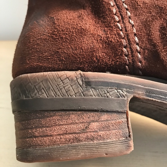 FERNWEH BOHEME BROWN SUEDE SLOUCH ANKLE BOOTS - Picture 5 of 10